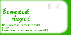 benedek angel business card